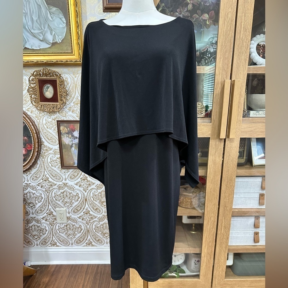 Chico's Black Dolman Sleeve Sheath Dress - 3 ways to wear - Size 1